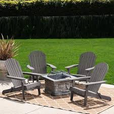 Concrete Patio Fire Pit Seating Set