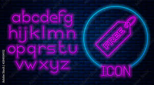 Glowing Neon Tag With An