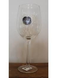 stemless wine glass initial w ivory
