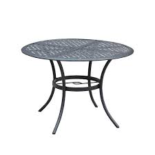 Patio Festival Metal Outdoor Round Dining Table In Black Finish