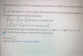 Solved Suppose The Function Y H X Is