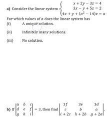Answered A Consider The Linear System