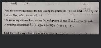 Line Joining The Points 2i J 3k