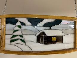 Cabin Stained Glass Snowshoe