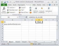 Ms Excel How To Use The And Function Ws
