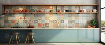 Colorful Kitchen Wall Tiles Design Ing