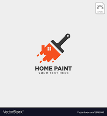 Home Paint Brush Colorful Logo Template