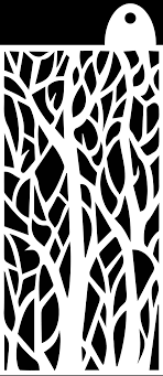 Stencil Squiggly Tree 6x3 Inch