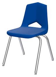 Royal Seating 1100 Four Leg Soft Plastic S Chair 16 Inch Seat Chrome Frame Blue Rubber Steel Nylon Choose A Color Kids Classroom Select