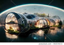 Ai Generated Space Colony Glass Dome