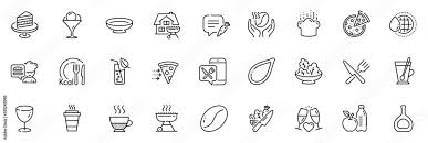 Icons Pack As Coffee Food Delivery And