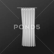 Realistic White Shower Curtain Mockup