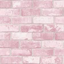 Glitter Brick Wallpaper Pink Debona