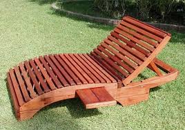 Curved Wooden Sun Lounger With A Smooth