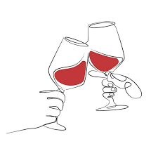 Wine Continuous Line Art Tattoo Design