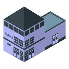 Security Police Station Icon Isometric