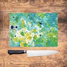 Buy Green Teal Glass Chopping Board