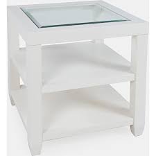 Table Tempered Glass Inlay White