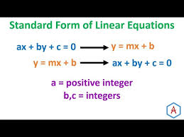 Standard Form Of A Linear Equation Ax