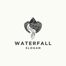 Waterfall Logo Icon Flat Design