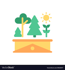 Roof Garden Flat Color Icon Royalty