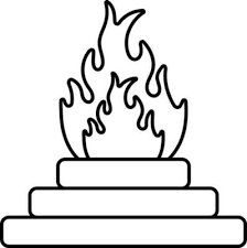 Isolated Fire Pit Icon In Black Outline