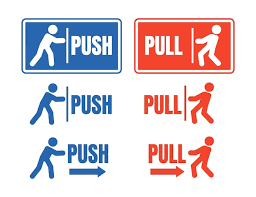Push Pull Sign Vectors Ilrations