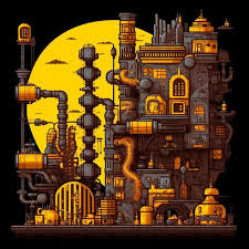 Cartoon Image Of A Steampunk City