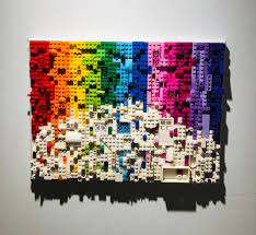 Brick Block Mosaic Wall Art Rainbow