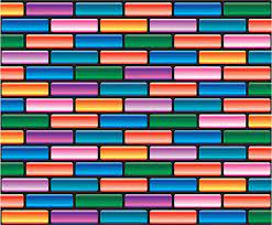 Colorful Brick Wall Vector Art Png