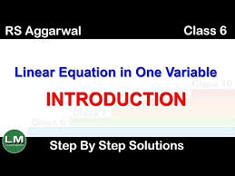 Linear Equation In One Variable Class