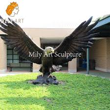 Large Outdoor Bronze Eagle Statue