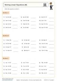 Solving Linear Equations Worksheets