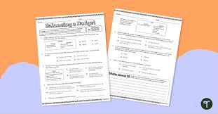 Balancing A Budget Worksheet Teach