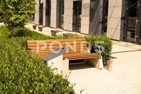 New Modern Bench In Park Outdoor City