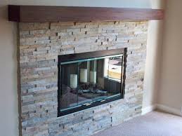 Natural Stacked Stone Fireplace