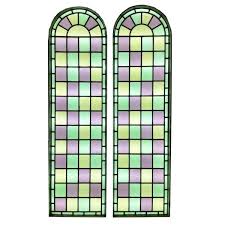 Large Reclaimed Stained Glass Arched