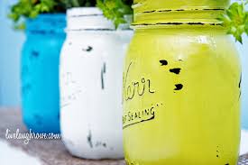 Painted Mason Jars Vintage Inspired