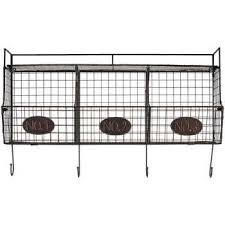 Black Wire Wall Shelf With Baskets