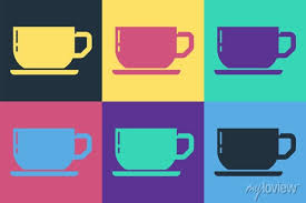 Pop Art Coffee Cup Icon Isolated On