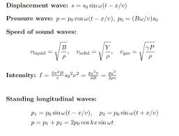 Physics Formulas Physics Sound Waves