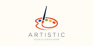 Brush And Palette Icon Watercolor Logo