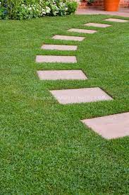 Stepping Stones In Perfect Lawn Grass