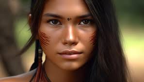 Face Painted In Native American Style