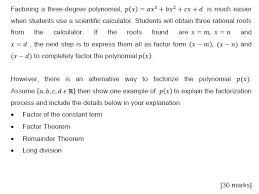 Factoring A Three Degree Polynomial P
