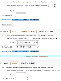 Find Vector Equation And Parametric