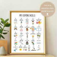 Kids Coping Skills Poster Counselor