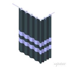 Black Shower Curtain Icon Isometric Of