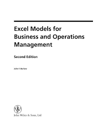 Excel Models For Business And