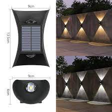 2pcs Solar Wall Lamp 2 Modes Lighting